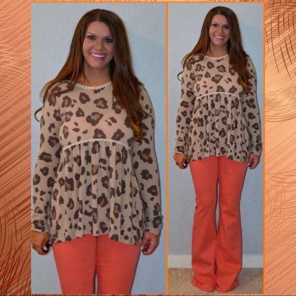 Leopard Babydoll Top - Picture 2 of 6